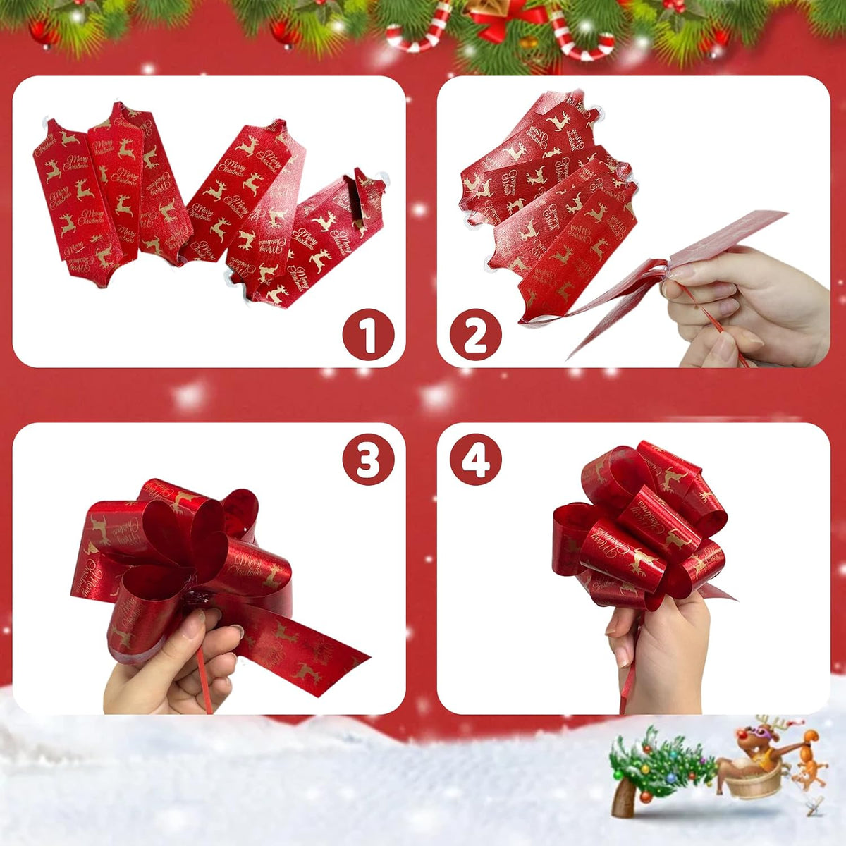 Christmas Bows Present Christmas Decorations for Gift Wrapping Gift Bow